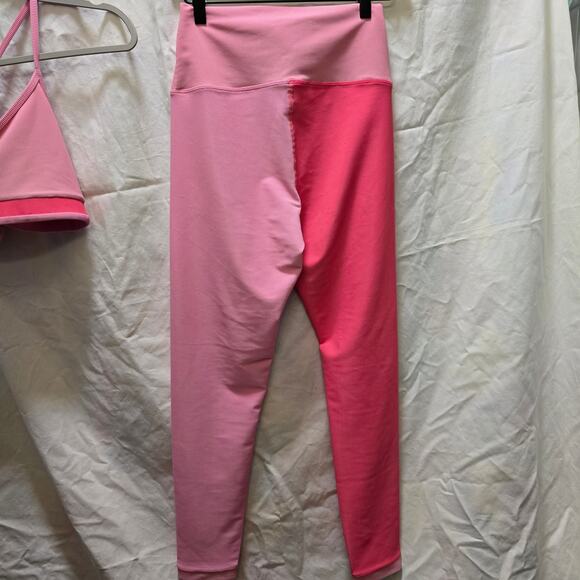 LoveShackFancy x Beach Riot pink colorblock ribbed large legging XL sports bra - Picture 12 of 15